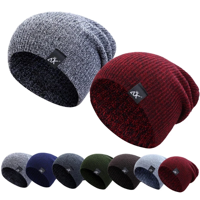 Вязаная шапка унисекс женская зимние мужские уличные повседневные шапочки в