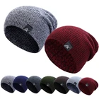 Вязаная шапка унисекс, женская шапка, зимние мужские уличные повседневные шапочки в стиле хип-хоп, облегающие шапки, однотонные уличные теплые шапки из хлопка