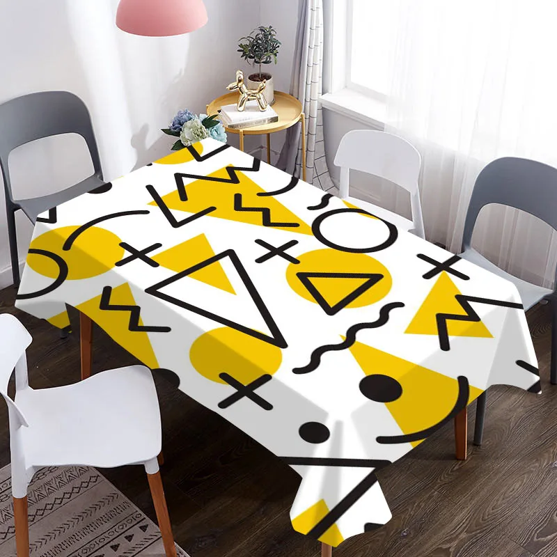 

Geometry Print Decorative Oxford Fabric Tablecloth Waterproof Thick Rectangular Wedding Dining Table Cover Tea Table Cloth