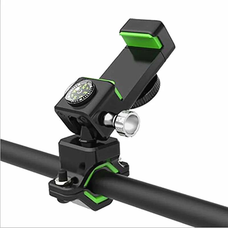 bike phone mount holder motocycle bracket with compass led 360 degrees for iphone 5s fitted hard cover protects mobile stander free global shipping
