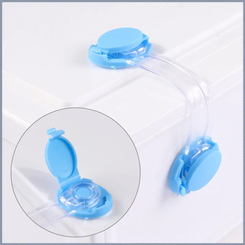 1PC Clear Blue Hylidge детский замок на шкафчик ремень для маленьких детей безопасный замок для детей Защитный шкаф безопасный замок для детей - Цвет: 1PC Clear Blue