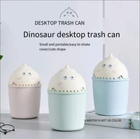 desktop trash can mini lovely plastic storage bucket small countertop tea table creative dinosaur bedroom with cover 2021 new