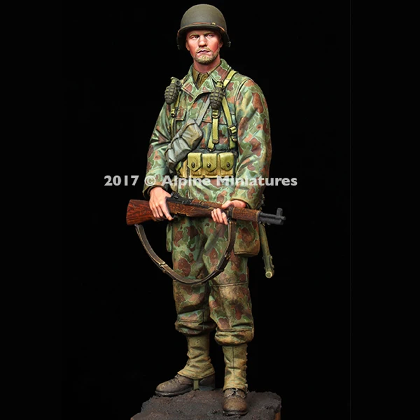 

1/16 US Armored Infantry 2AD Normandy with 2 different heads Resin kit Soldier GK Military subject matter Uncoated No colour