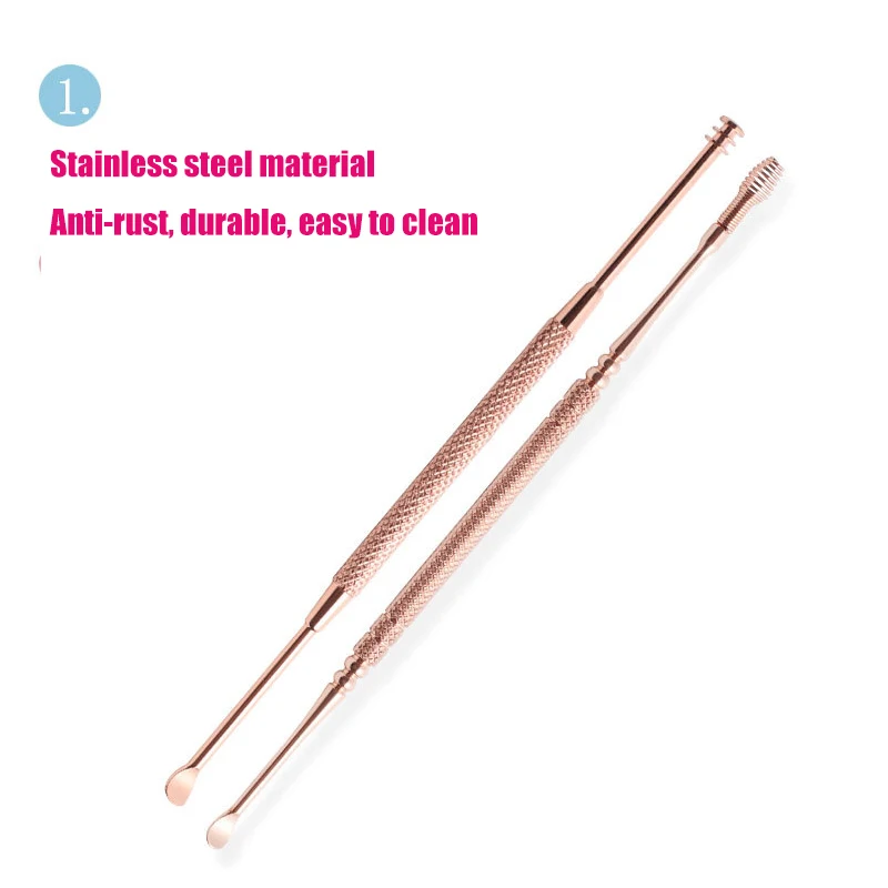 1 шт. Двусторонняя Нержавеющая сталь Спираль уха Палочки Ложка воск для удаления