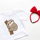 Madchen kleiназ Маленькая свинья семья мультфильм невей Ленивец хунд печать футболка для девочек Харадзюку крепкая футболка, Прямая поставка