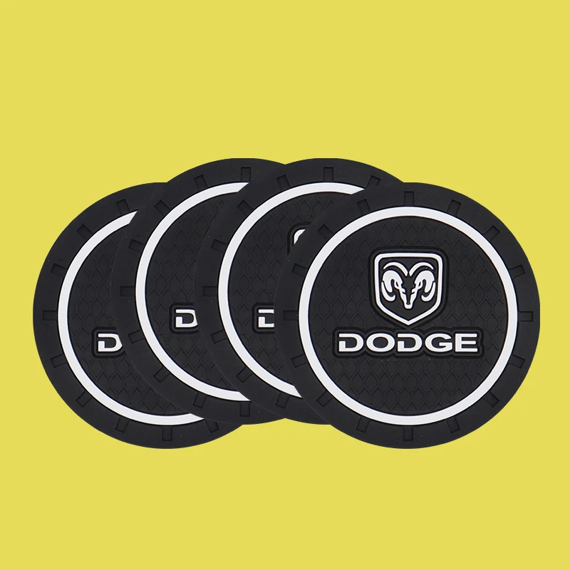 

7cm car water coaster creative logo storage mat DODGE- logo car anti-skid pad interior accessories anti-skid pad car universal