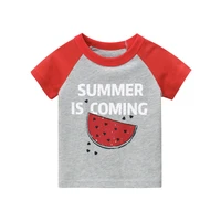 27kids watermelon pattern children tops tees shirts summer kids clothes for boys short sleeve clothing cotton baby toddler