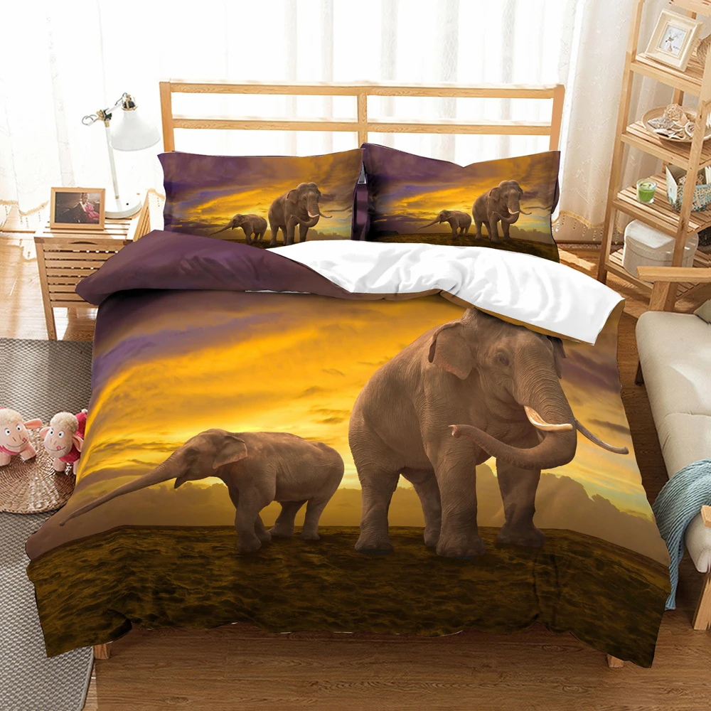 

Комплект постельного белья с 3D рисунком диких животных, с пододеяльником и наволочкой, односпальный, двухспальный, полноразмерный, для спальни