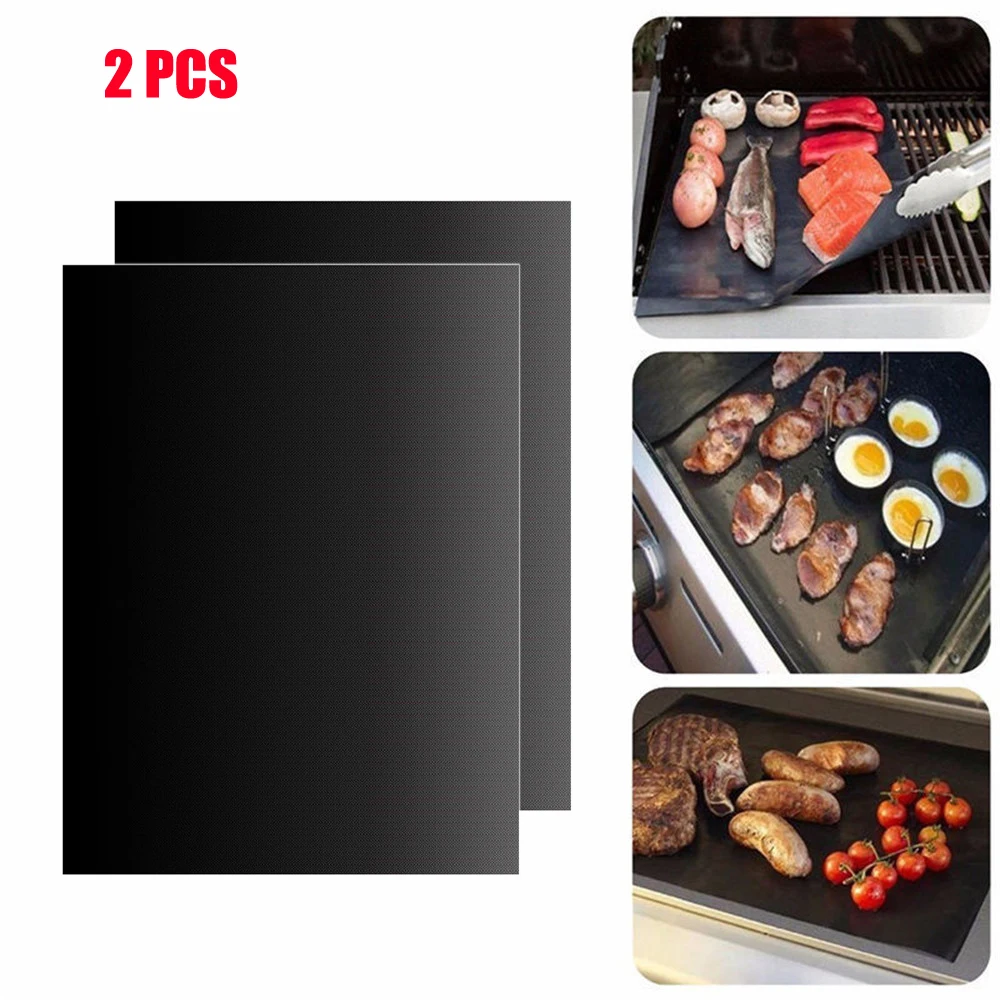 Коврик для гриля и барбекю 2 шт. антипригарная подставка выпечки на открытом