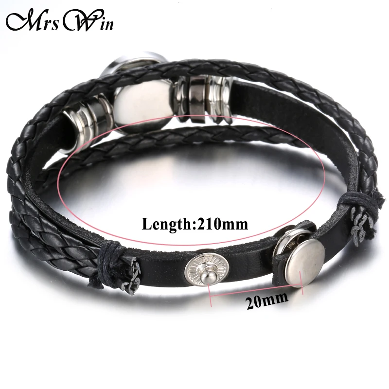 Горячая продажа оснастка Кнопка браслет кожаный в стиле ретро из плетеной кожи