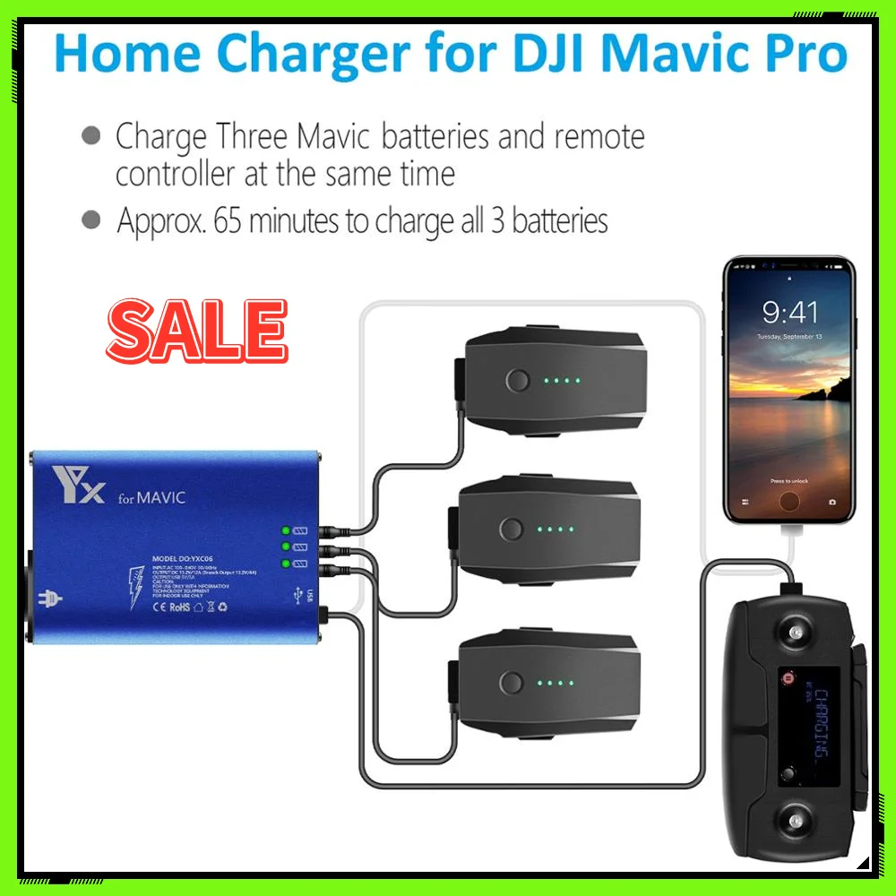 

5In1 Multi Smart Battery Charging Hub Intelligent Home Charger for DJI Mavic Pro&Platinum Drone Battery Charger