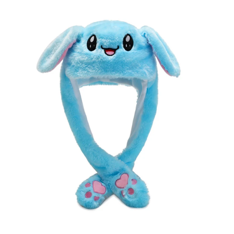 

2021 New Rabbit Women's Hat Beanie Plush Can Moving Bunny Ears Hat with Shine Earflaps Movable Ears Hat for Women/Child/Girls