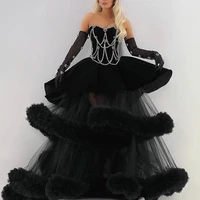 black evening dresses sweetheart dress for women elegant dresses for women long tulle ball gown crystals gown dress puffy gown
