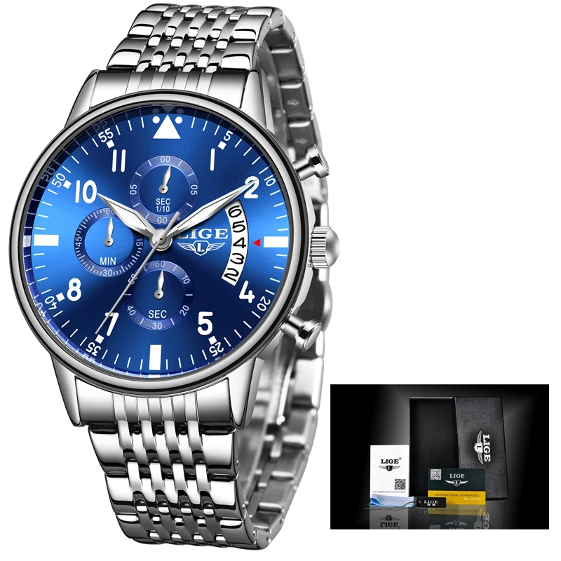 

2020 Top Brand LIGE Luxury Men's Watch 30m Waterproof Date Clock Male Sports Watches Men Quartz Wrist Watch Relogio Masculino