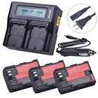 3 шт. LP-E6 LP E6 LP-E6N батарея Сделано с японскими ячейками + LCD быстрое двойное зарядное устройство для Canon EOS 5D Mark II III 5DS 5DSR 6D 7D 60D 90D