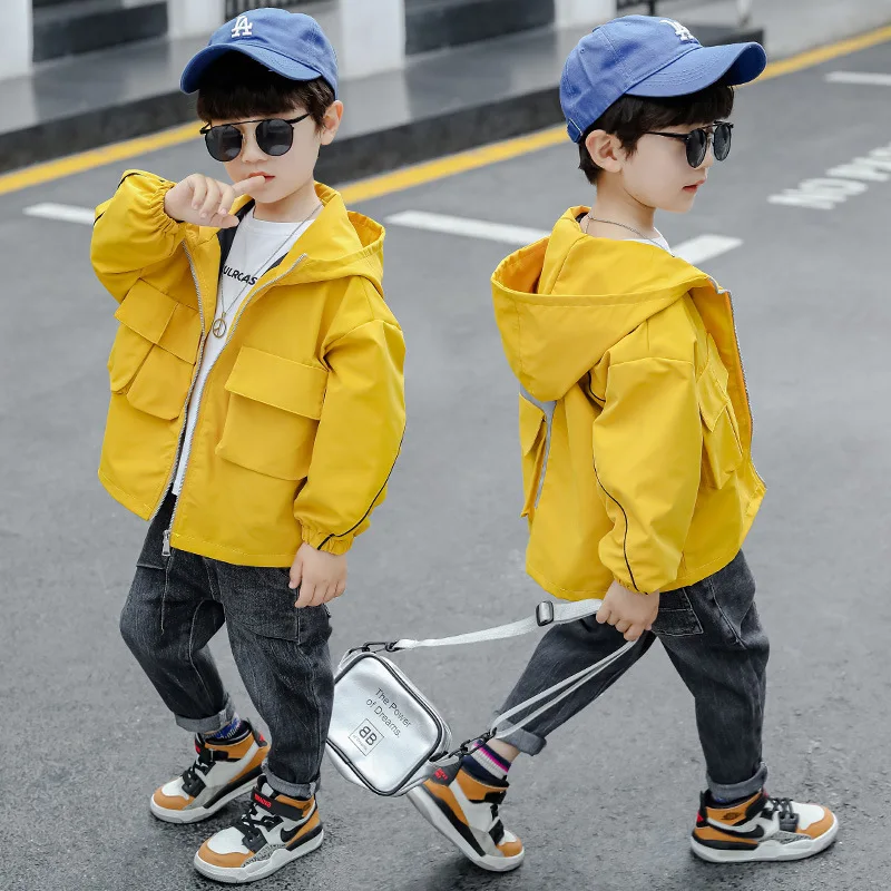 

New Kids Boy Jackets Fashion Hoodies Solid Children Clothes Spring Autumn Teenager Boys Coats Outwear Casual Tops 2-10T