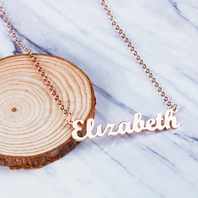 

Personalized Gifts Stainless Steel Name Necklace Custom Stainless Steel Pendant Nameplate Choker Necklaces For Bridesmaid Gift