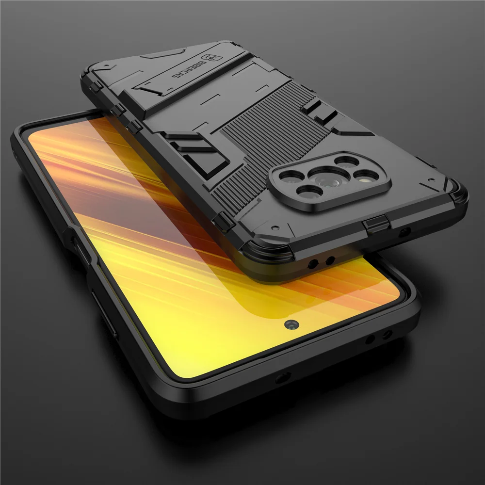 

Poco X3 Pro NFC Case Armor Cyber Shockproof Case For Xiaomi Pocophone Pocox3 Pro NFC Poco X 3 Pro Slim Stand Holder Cover x3pro