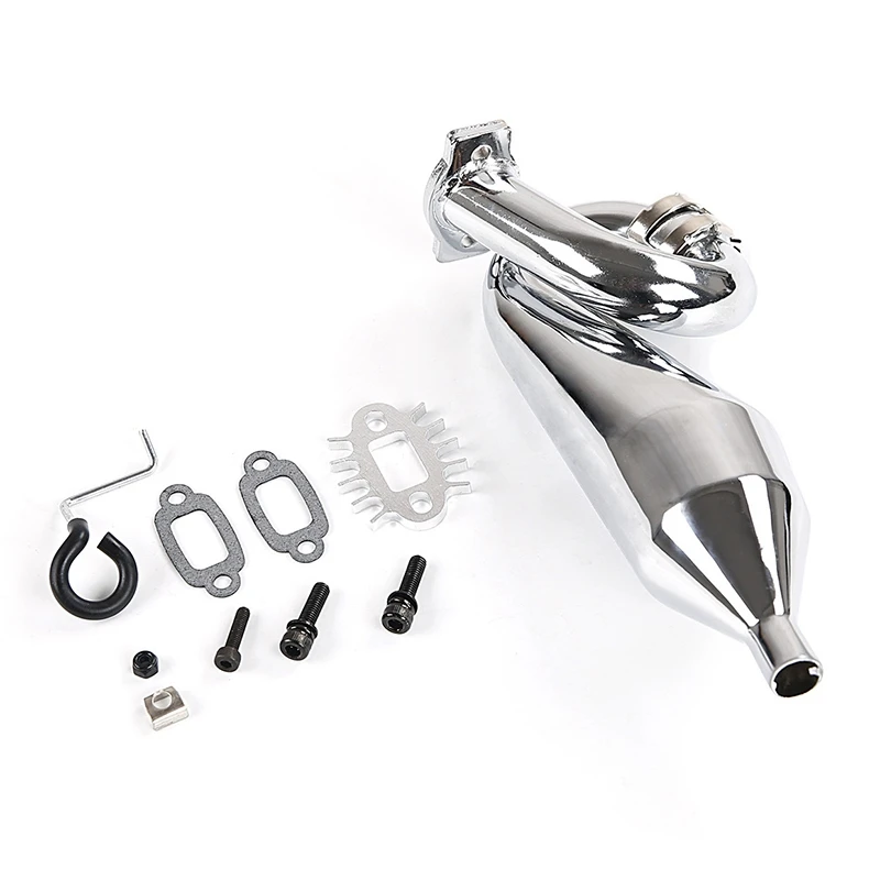 

Chrome Resonant Tube Tuned Pipe Exhaust Pipe General for 1/5 HPI Baja 5B Ss 5T 5Sc Rovan King Motor Rc Car Tuned Pipe Exhaust