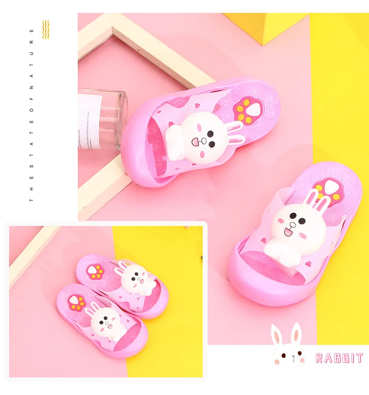 Детские тапочки для мальчиков и девочек Обувь с рисунком кролика фруктов