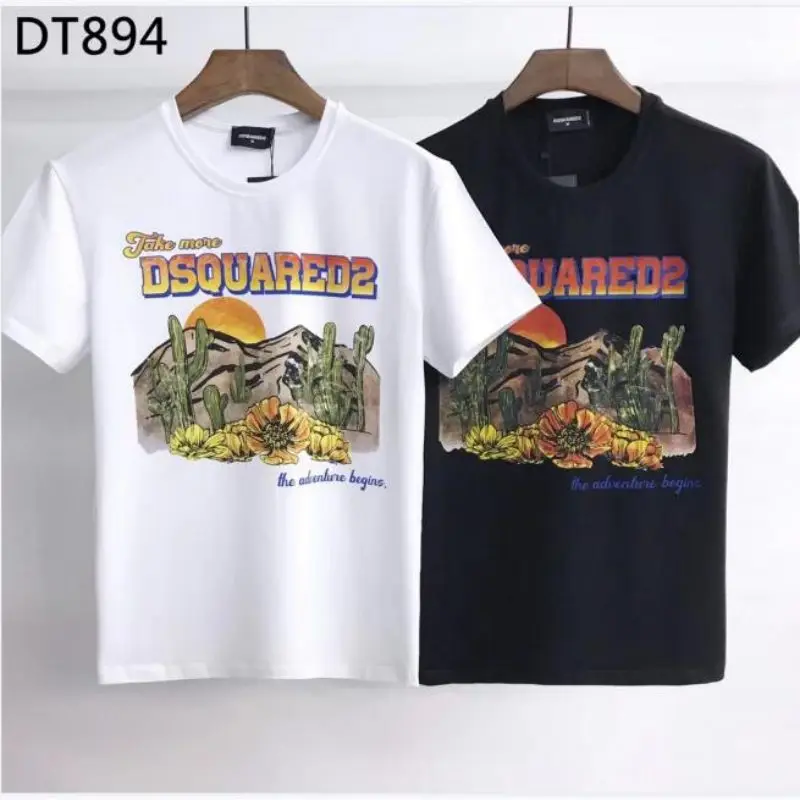 

DSQUARED2 женский/мужской креативный Модный хлопковый летний топ с буквенным принтом DT894 #