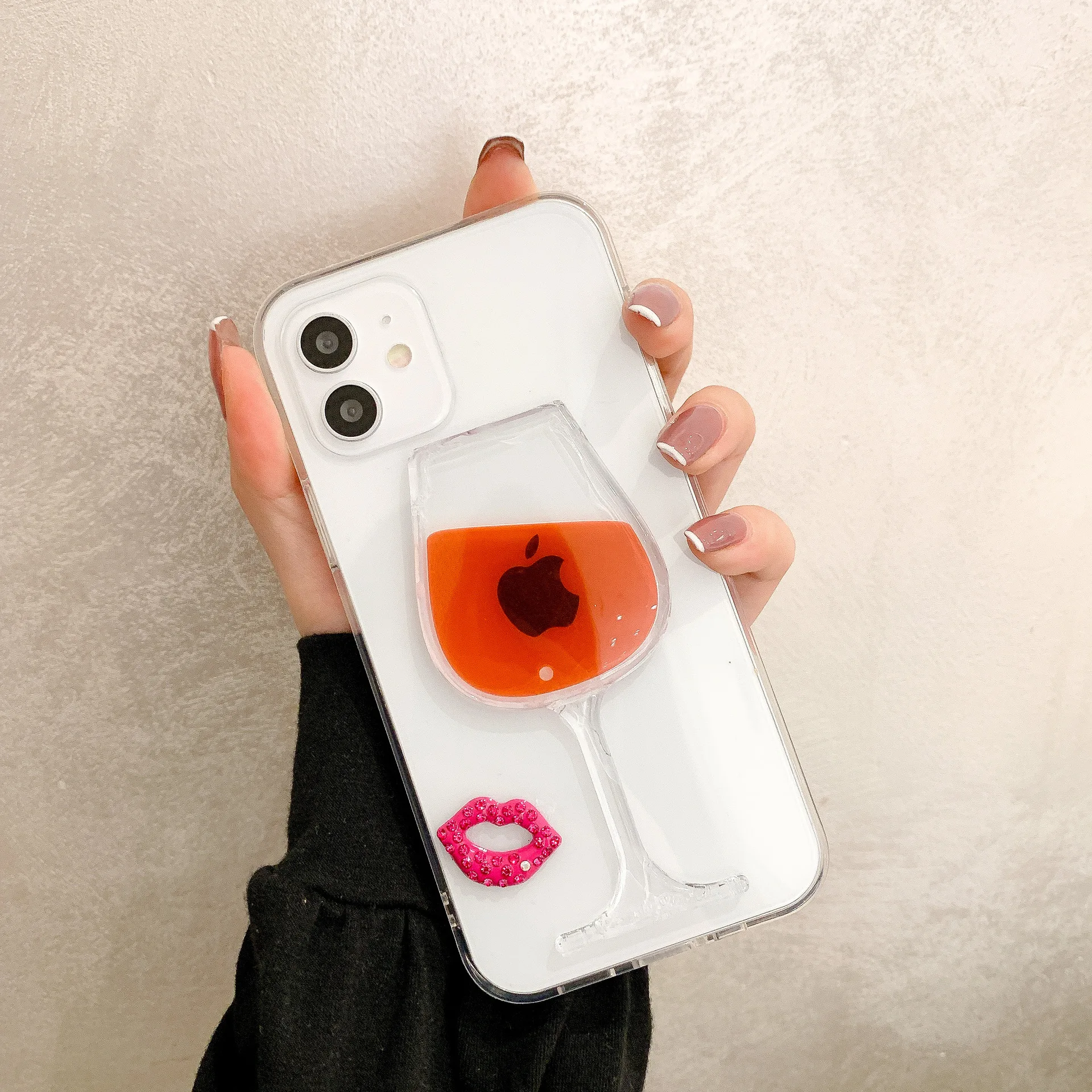 

Red Wine Glass Cases For iPhone11 Pro Max Mini 12 Pro XR XS 8 X 7 6S 6 Plus SE 2020 Goblet Phone Transparent Soft Silicone Cover