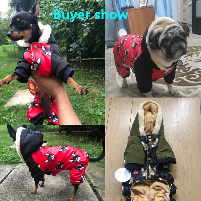 Новые костюмы французского бульдога для собак зимняя теплая пуховая куртка