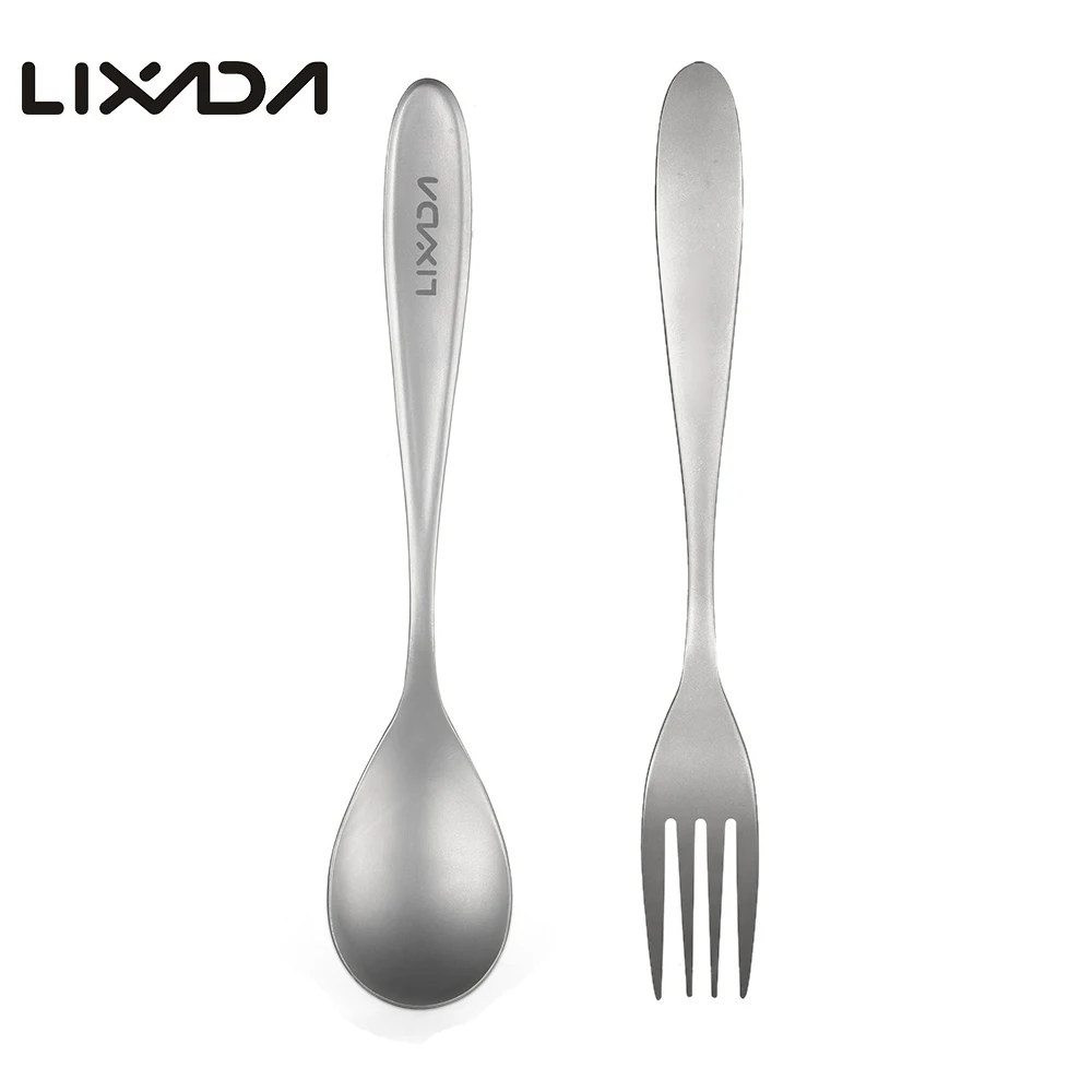 

Titanium Fork Spoon Lightweight Dinner Camping Forks Table Fork Spoon for Home Outdoor Picnic Camping Hiking Traveling
