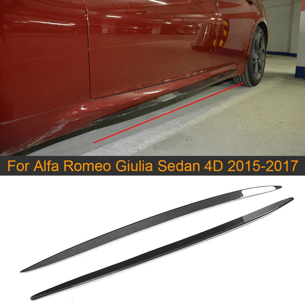 

Carbon Fiber Add On Side Skirts Bumper Aprons Sticker for Alfa Romeo Giulia Sedan 4 Door 2015 2016 2017 Non for Quadrifoglio