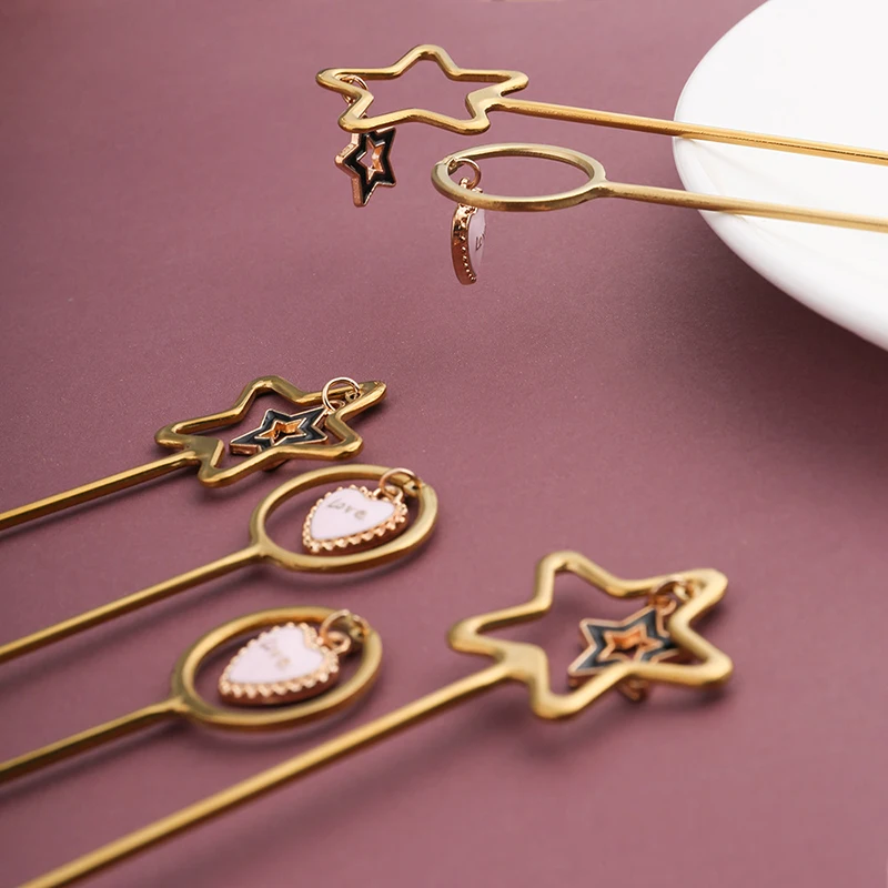 

304 Roestvrij Staal Koffie Lepel Watermeloen Ijs Lepel Thee Lepel Dessertlepel Vork Met Mooie Hanger Creatieve Servies