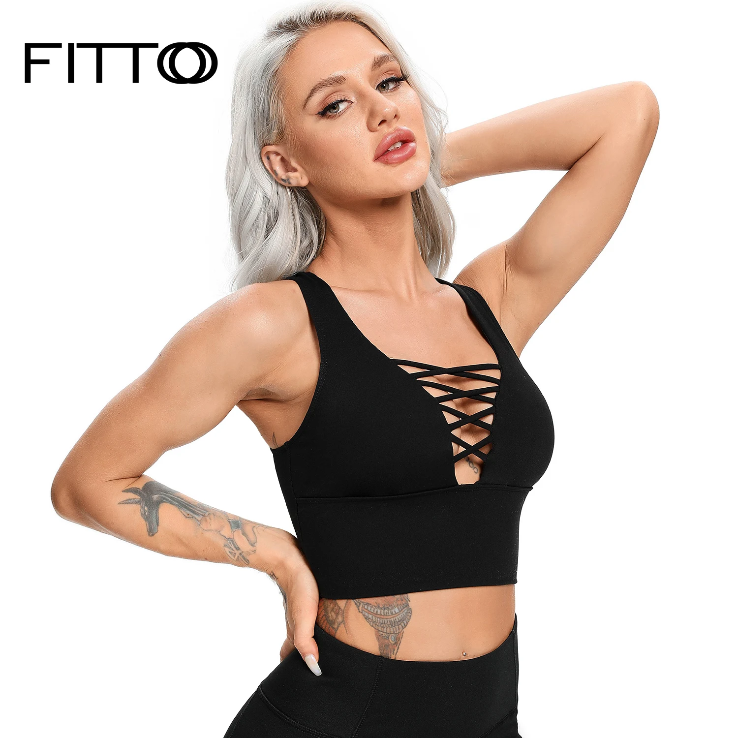 

Women Hollow Sports Bra Top Fitness Women Racerback Running Crop Tops Black Workout Padded Yoga Bra High Impact Activewear