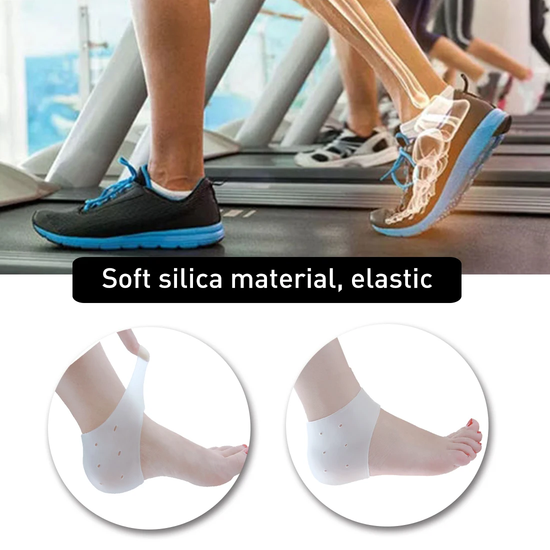 4 шт./2 пары новые силиконовые Увлажняющие гелевые носки на каблуке