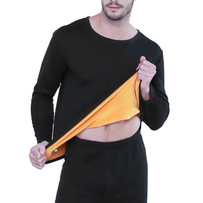 Зимние длинные плотные мужские комплекты термобелья сохраняющие тепло для