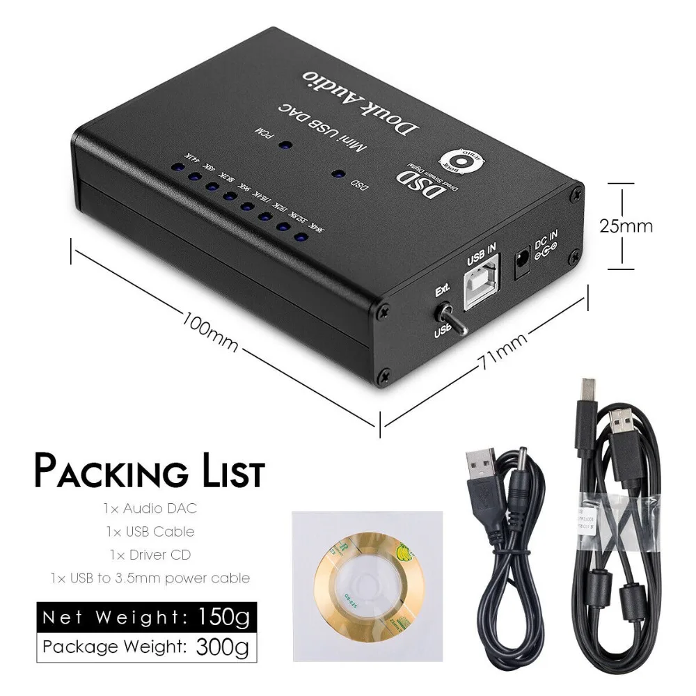 Douk аудио XMOS XU208 USB DAC аудио декодер SPDIF конвертер цифровой интерфейс усилитель для наушников XU208 DOP64 DSD256 PCM384K