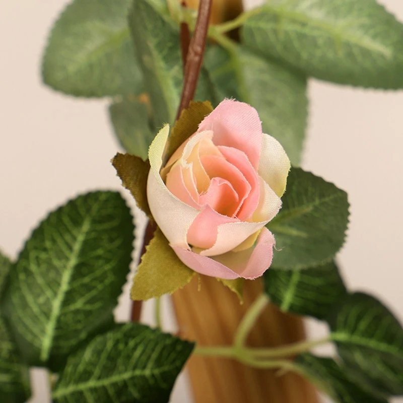

Artificial Rose Garlands Rose Vines Leaves Hanging Rose Flower Vine Home Wedding Party Decor