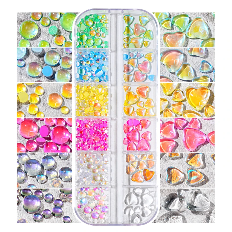 Градиентные градиентные бусины для ногтей Aurora Candy Colors в форме русалки | Красота и