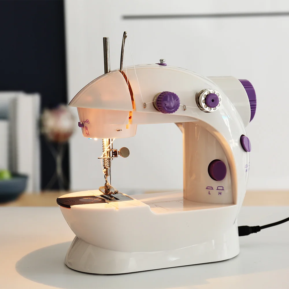 Швейная машинка портативная с ночным светильник щением двойной регулировкой