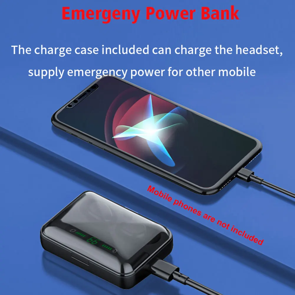 Bluetooth наушники чувствительные стерео TWS телефон зарядка светодиодный дисплей