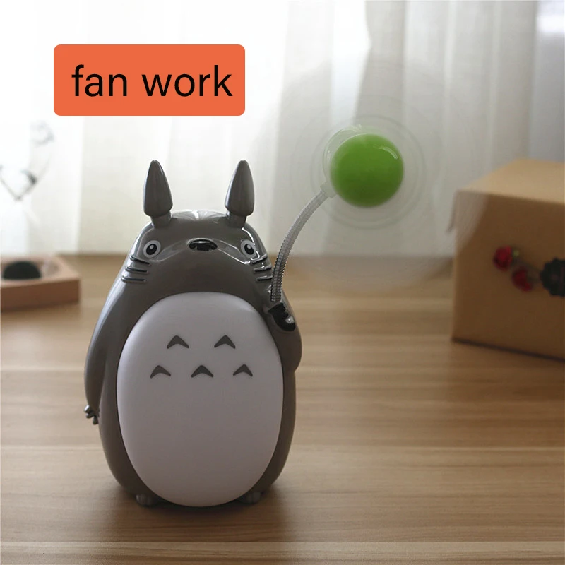

Creative Usb Rechargeable Fan Table lamp Led Night light cartoon reading Desk Lamps bedroom Beside lighting Kids Gift Decoration