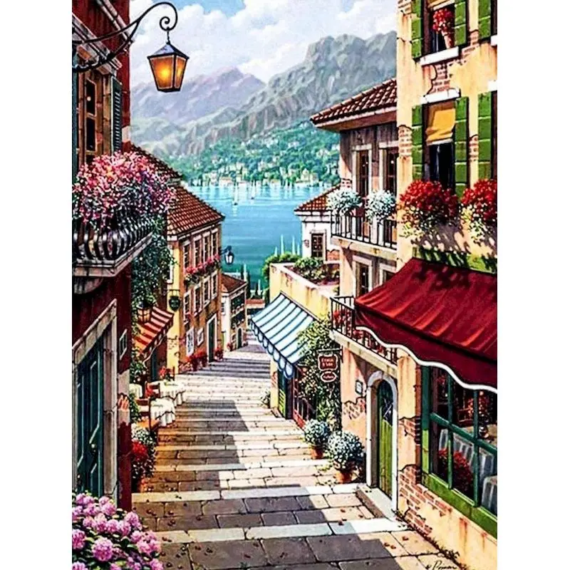 

5D Diamond Painting Full Drill Square Diamond Embroidery Street Diy Adults Kits Mosaic Rhinestone Picture Home Decoration Gift