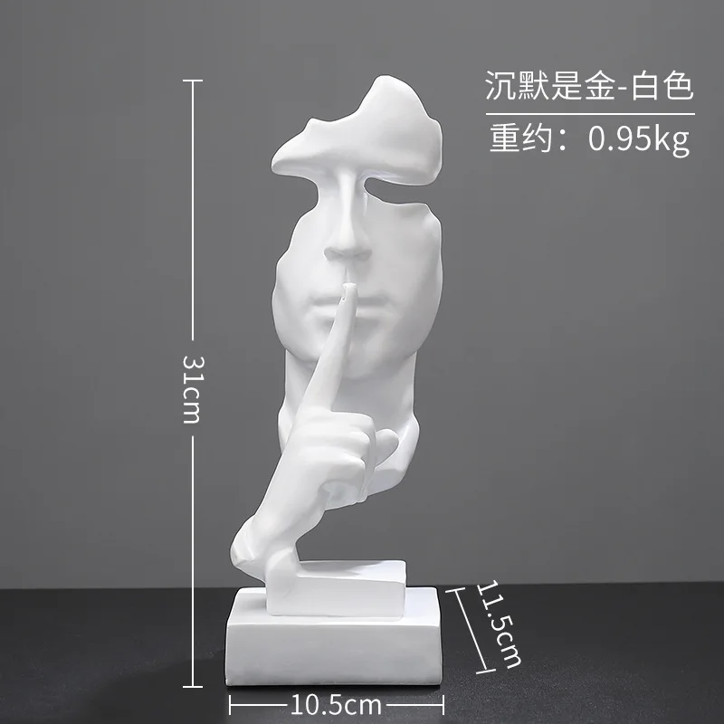

Nordic Silence Is Golden Abstract Character Figurines Resin Antique Home Decor Statues Sculptures Wine Cabinet Decoration Crafts