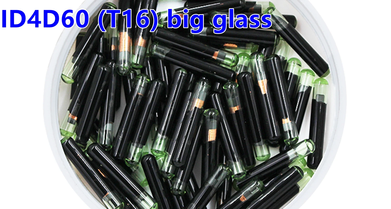 Чип ID4D60 (T16) стеклянный чип приемоответчика 4D6 0 после продажи черный 4D60 большой