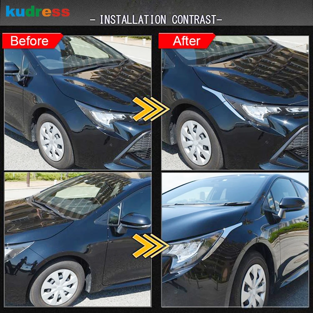 Для Toyota Corolla 2019 2020 хэтчбек серебристый передний светильник лампа для бровей