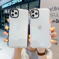 color transparent phone case for iphone 12 13 pro 11 pro max xr x xs max 7 8 plus se 2020 soft tpu shockproof back cover