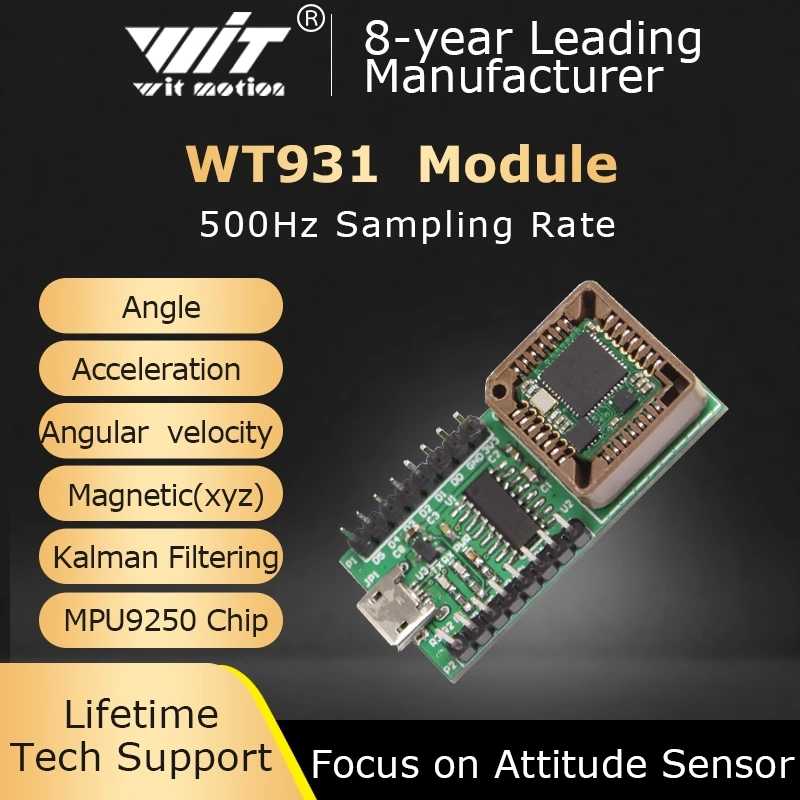 Taxa de Devolução Eixos + Giroscópio Eletrônico + Ângulo + Magnético para Arduinos Acelerômetro de 9 Witmotion Ahrs Mpu9250 Wt931 Xyz 500h