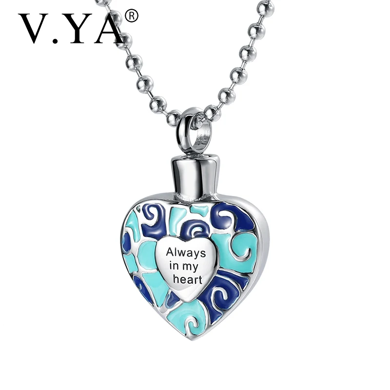 V.YA Always in my heart titanium steel necklace DIY perfume bottle necklaces for women men Fashion Custom pendant | Украшения и
