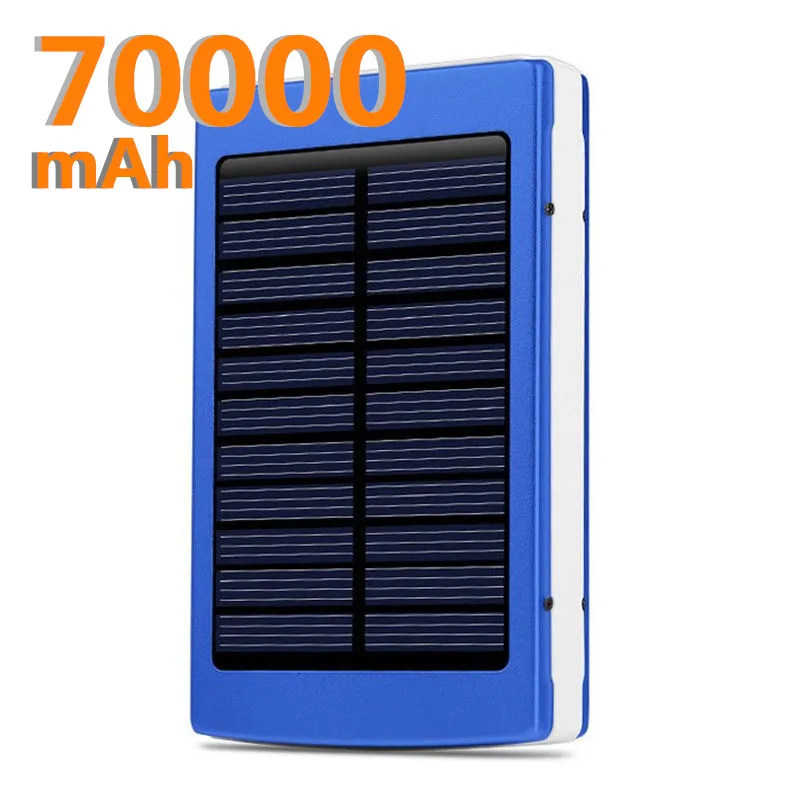 70000mAh внешний аккумулятор портативная солнечная панель двойной USB зарядное