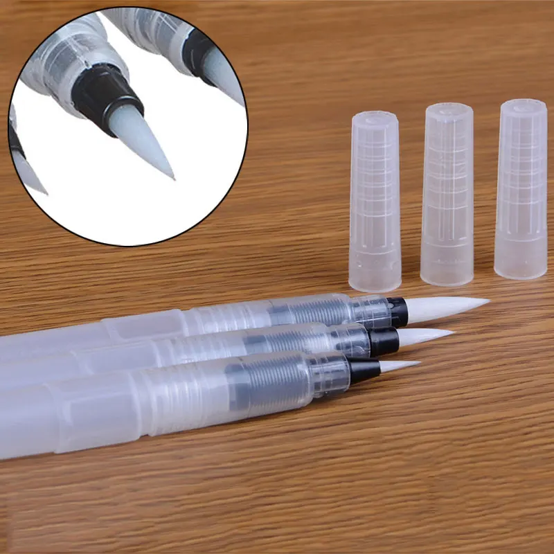 

1/3Pcs Refillable Ink Color Pen Water Brush Painting Calligraphy Illustration Pen Office Stationery CFE