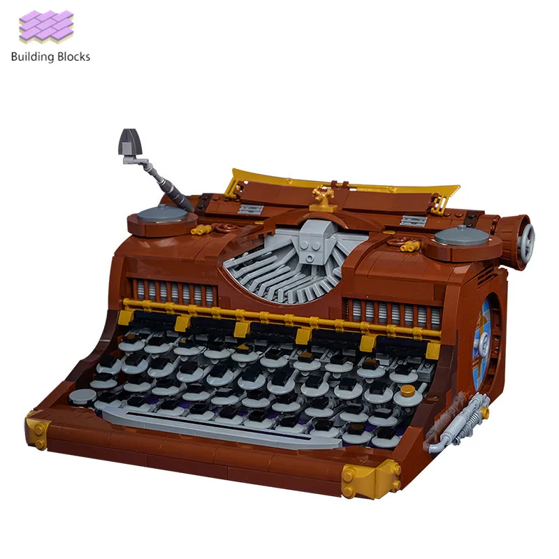 

Steampunk Typewriter BUILDING BLOCKS MOC player custom made Medieval typewriter model bricks diy toys for kids or adults