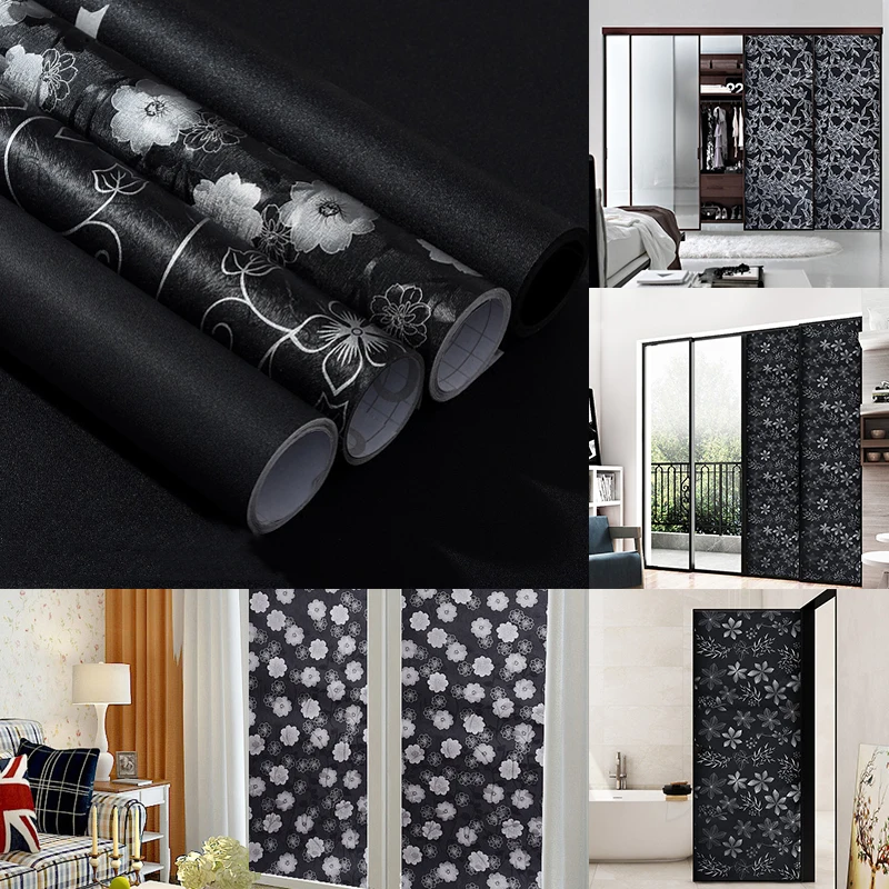 

Window glass film bathroom black opaque self-adhesive glass sticker heat insulation sunscreen shading bathroom window paper